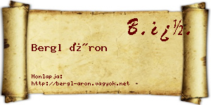 Bergl Áron névjegykártya